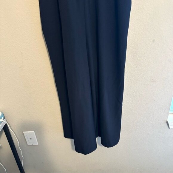 Cato Navy Ruffle Jumpsuit M Halter Wide-Leg | Elegant Chic Coquette NWT - Picture 5 of 10